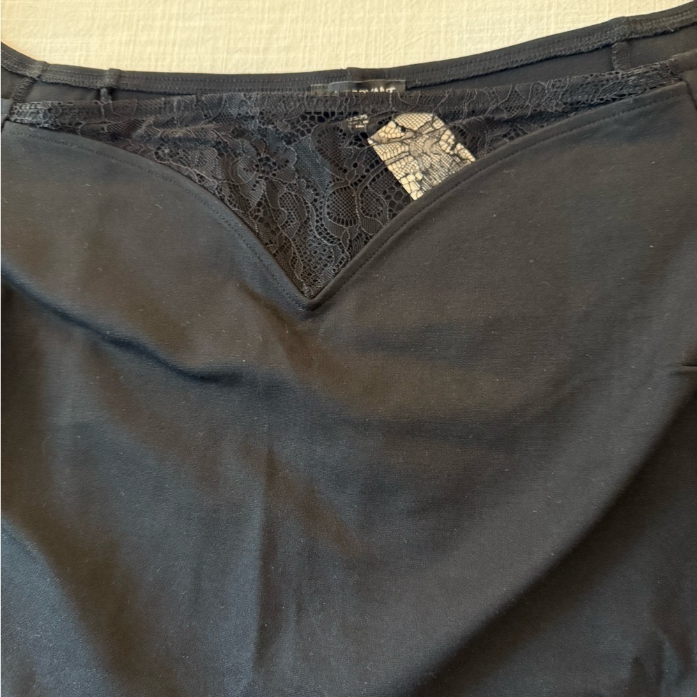 Black off the Shoulder Peplum with Lace Detail - Picture 7 of 7